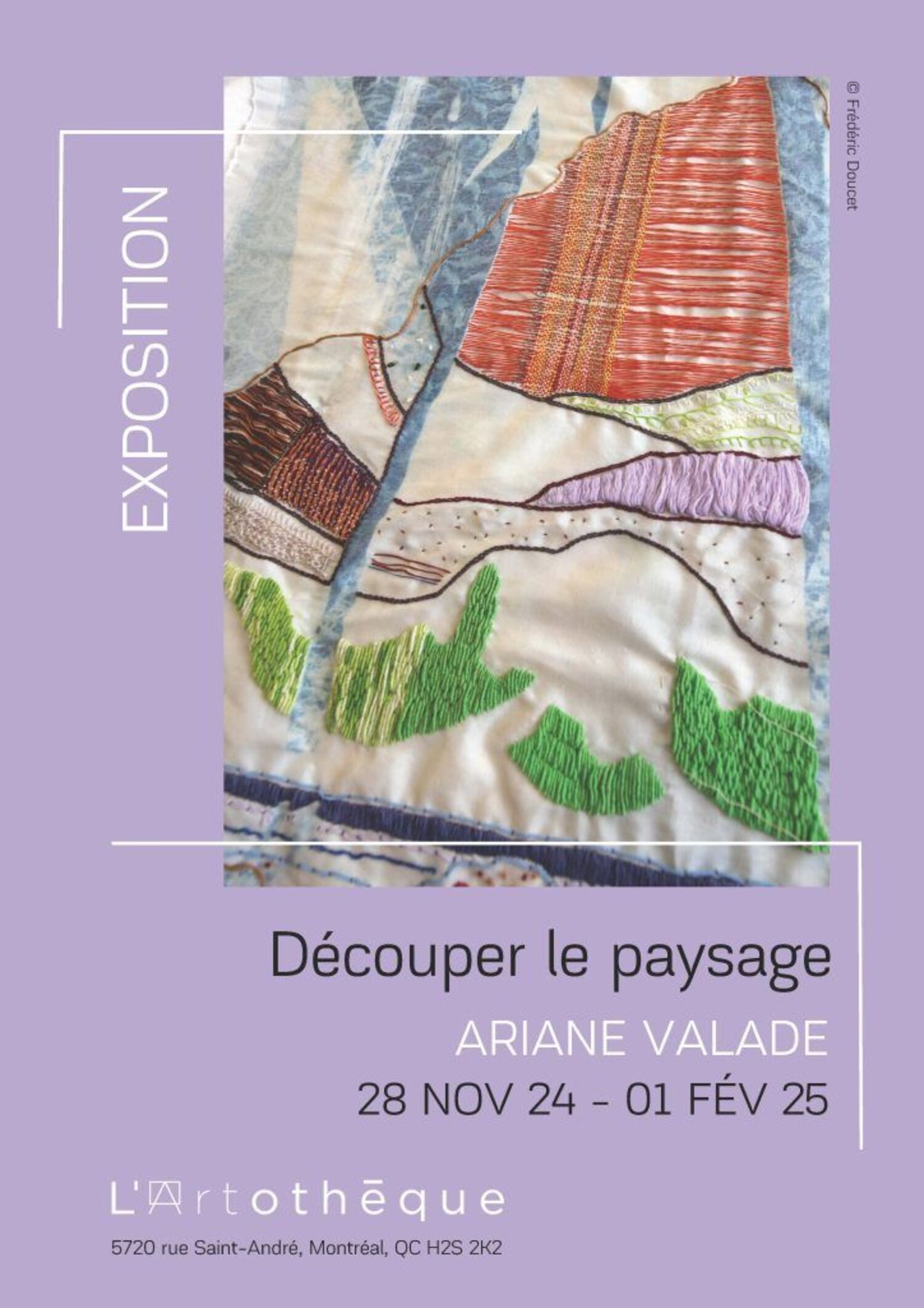 Affiche de l'exposition « Découper le paysage » par Ariane Valade